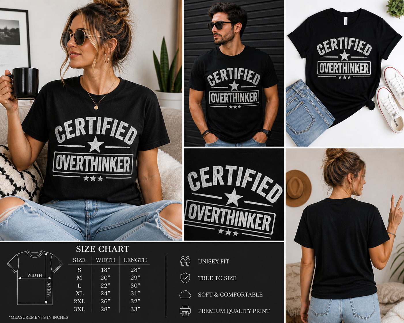 Certified Overthinker Shirt, Funny Overthinking Tee, Anxiety Humor Shirt, Introvert Gift, Sarcastic Mental Health Shirt, Relatable Graphic Tee