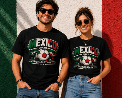 Mexico 2026 World Stage Soccer Shirt Retro Futbol Tee Mexican Football Fan Gift