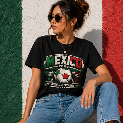 Mexico 2026 World Stage Soccer Shirt Retro Futbol Tee Mexican Football Fan Gift