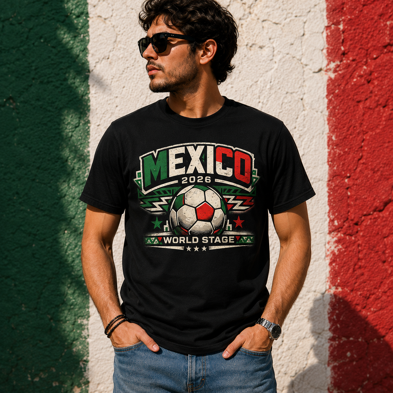 Mexico 2026 World Stage Soccer Shirt Retro Futbol Tee Mexican Football Fan Gift