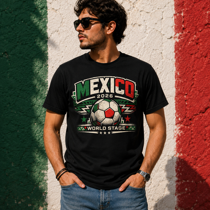 Mexico 2026 World Stage Soccer Shirt Retro Futbol Tee Mexican Football Fan Gift