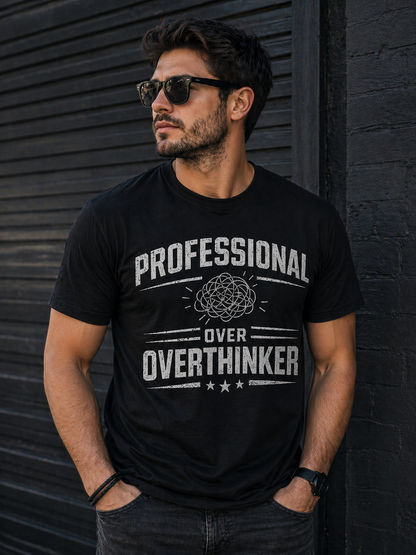 Professional Overthinker Shirt, Funny Overthinking T-Shirt, Anxiety Humor Tee, Introvert Gift, Mental Health Humor Shirt, Relatable Graphic Tee
