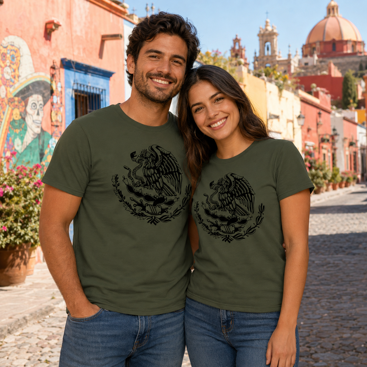 Mexico Flag Eagle T-Shirt, Plain or Custom Text – Playera de México Personalizable