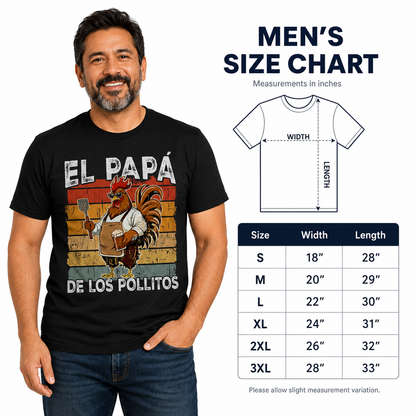 El Papá de los Pollitos T-Shirt – Funny Spanish Rooster BBQ Dad Tee