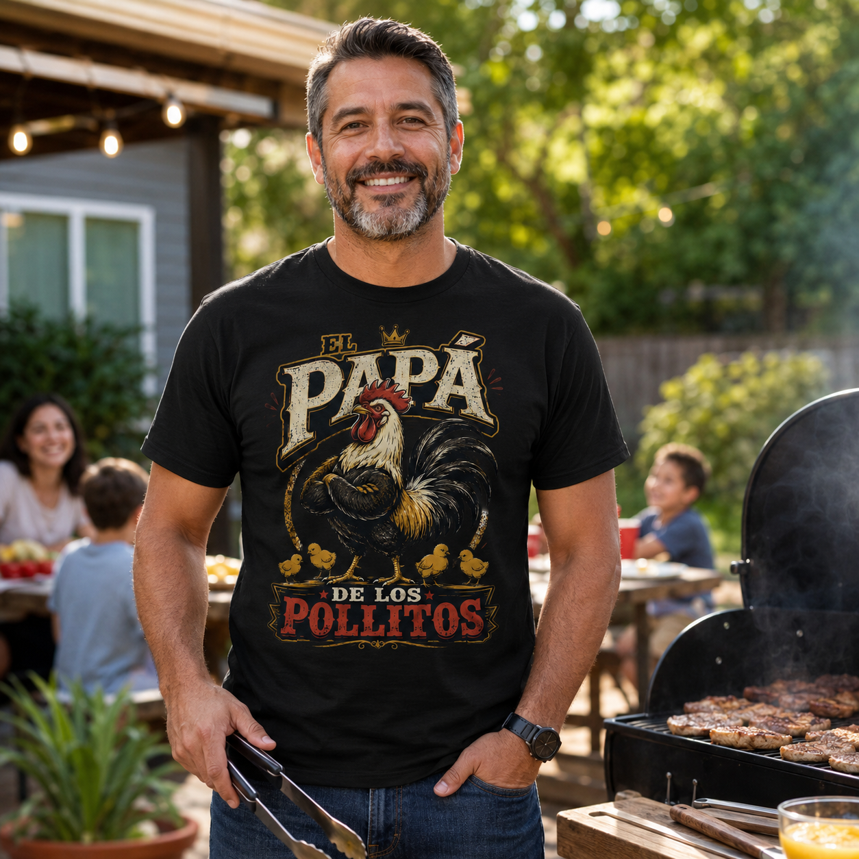 El Papá de los Pollitos T-Shirt – Funny Spanish Rooster Dad Tee