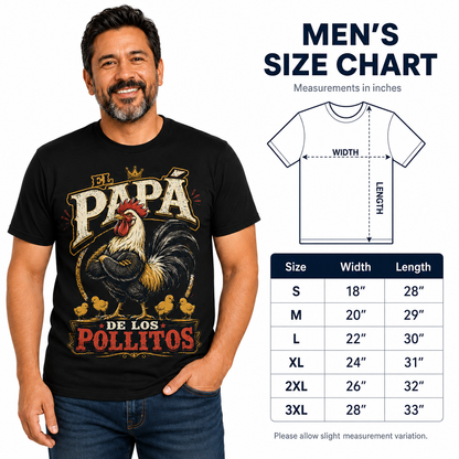 El Papá de los Pollitos T-Shirt – Funny Spanish Rooster Dad Tee