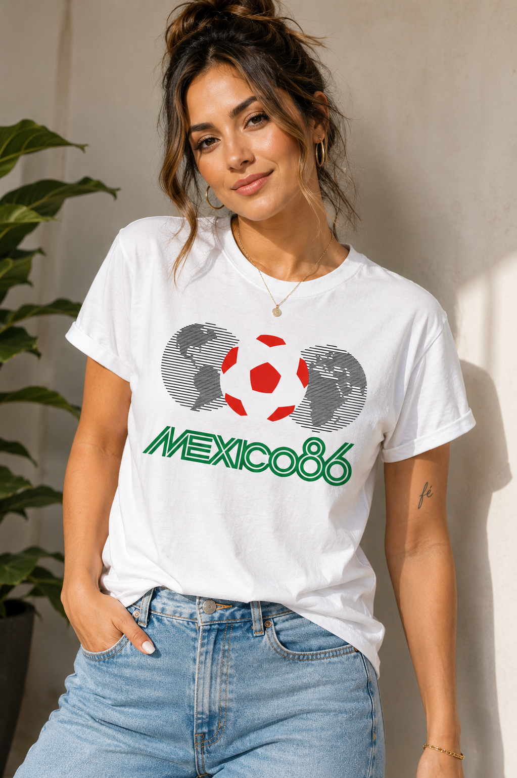 Mexico 86 Soccer Shirt Vintage Retro Futbol Tee Mexican Football Fan Graphic Unisex World Cup Style T-Shirt