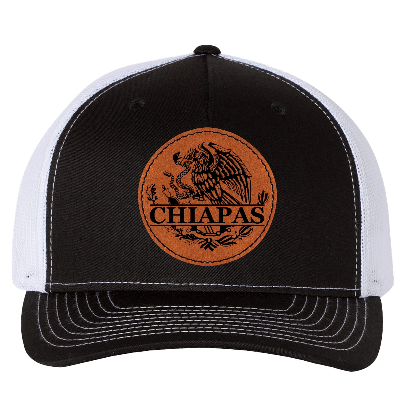 Chiapas Mexico Eagle Leather Patch Style Hat Trucker Hat Baseball Cap Mexican Hat