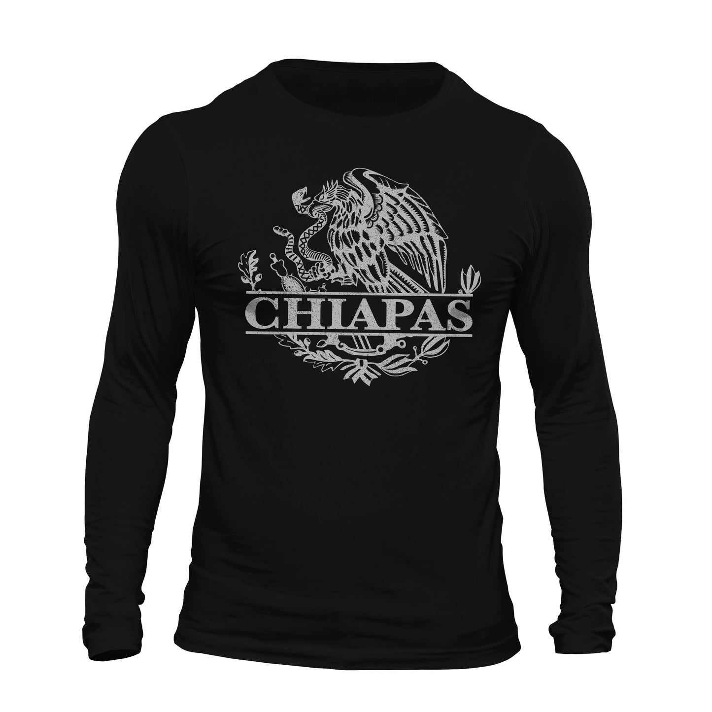Chiapas Mexican Flag Eagle Long Sleeve T-Shirt