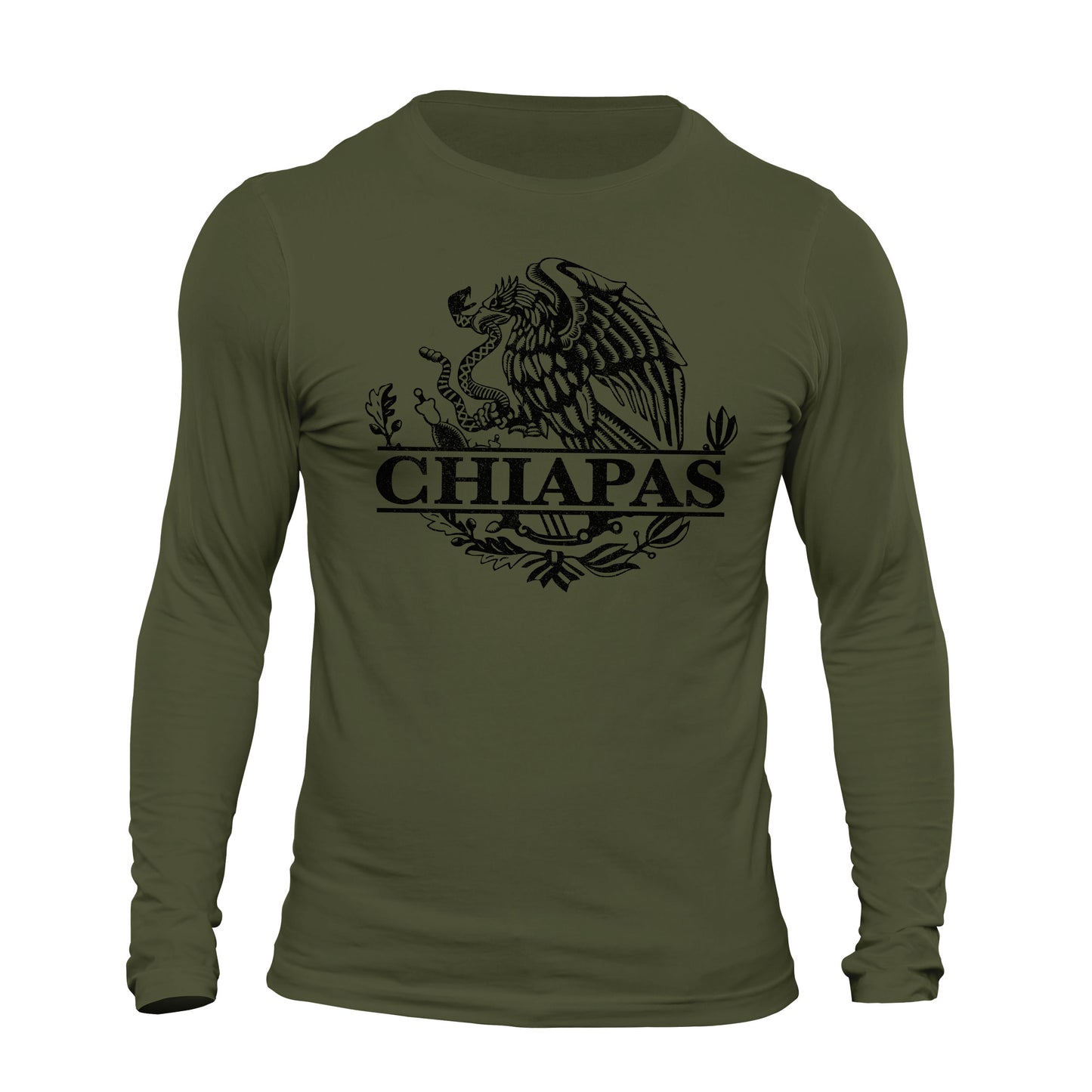 Chiapas Mexican Flag Eagle Long Sleeve T-Shirt