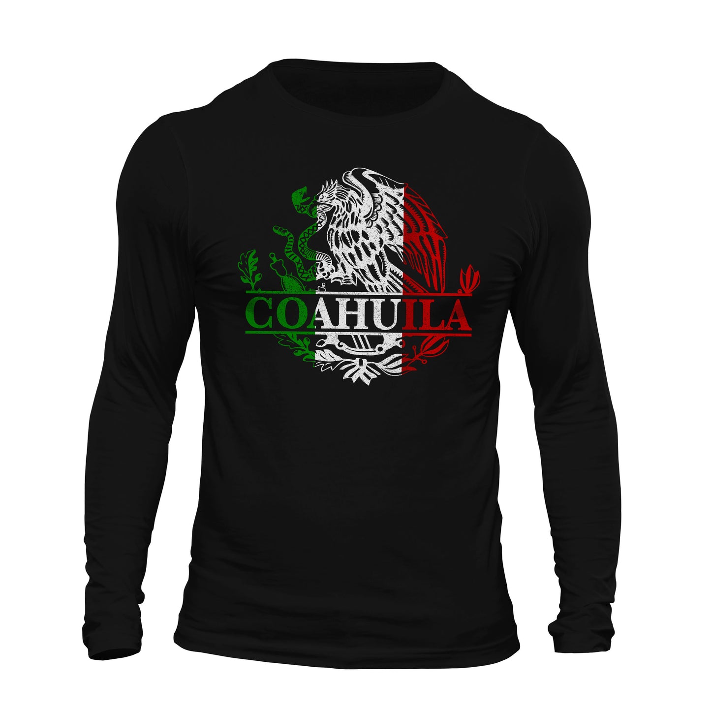 Coahuila Mexican Flag Eagle Long Sleeve T-Shirt