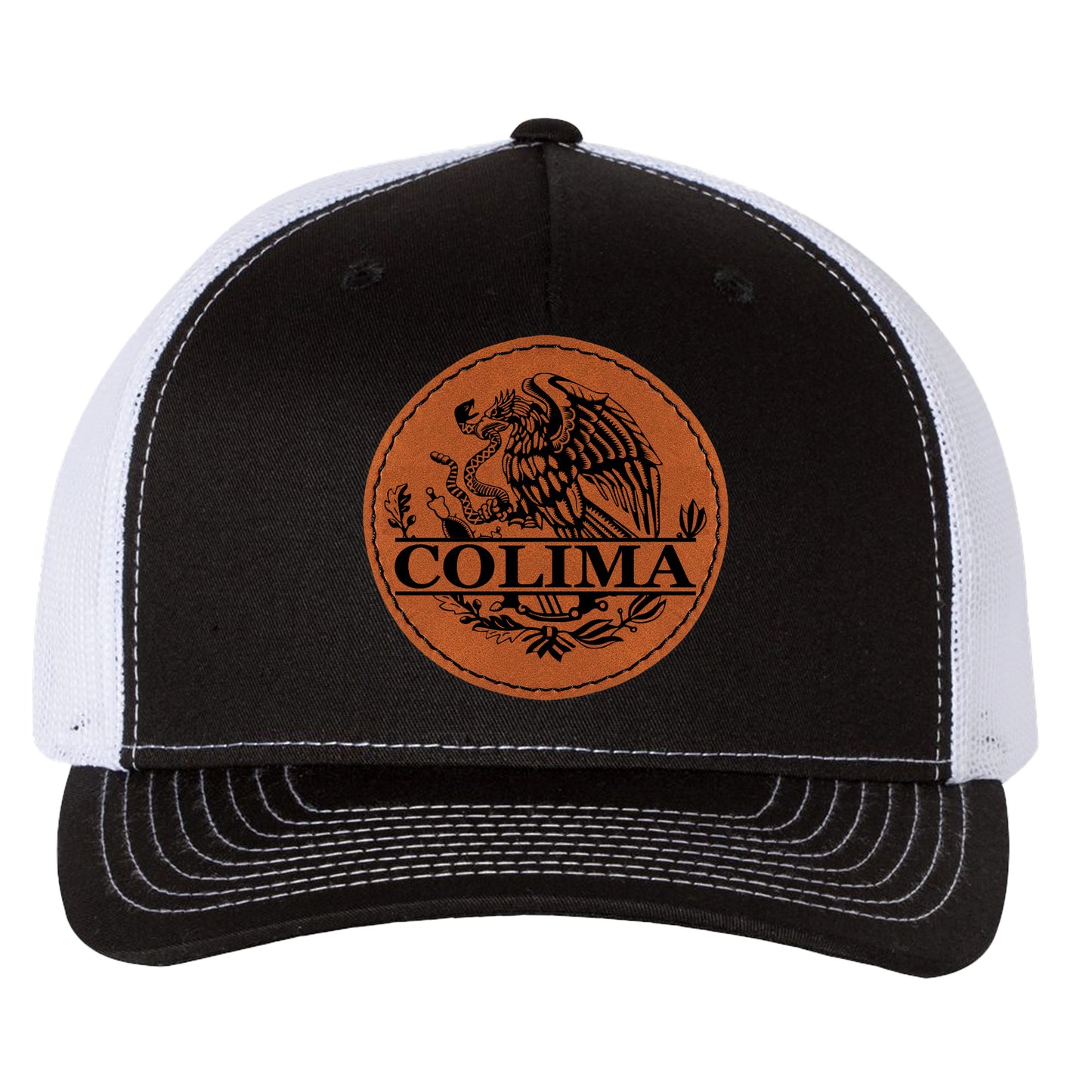 Colima Mexico Eagle Leather Patch Style Hat Trucker Hat Baseball Cap Mexican Hat