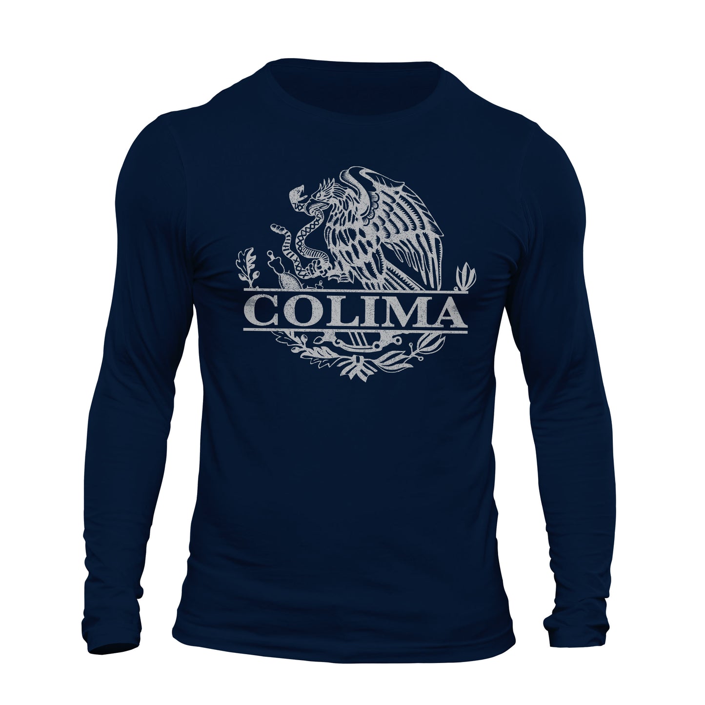 Colima Mexican Flag Eagle Long Sleeve T-Shirt