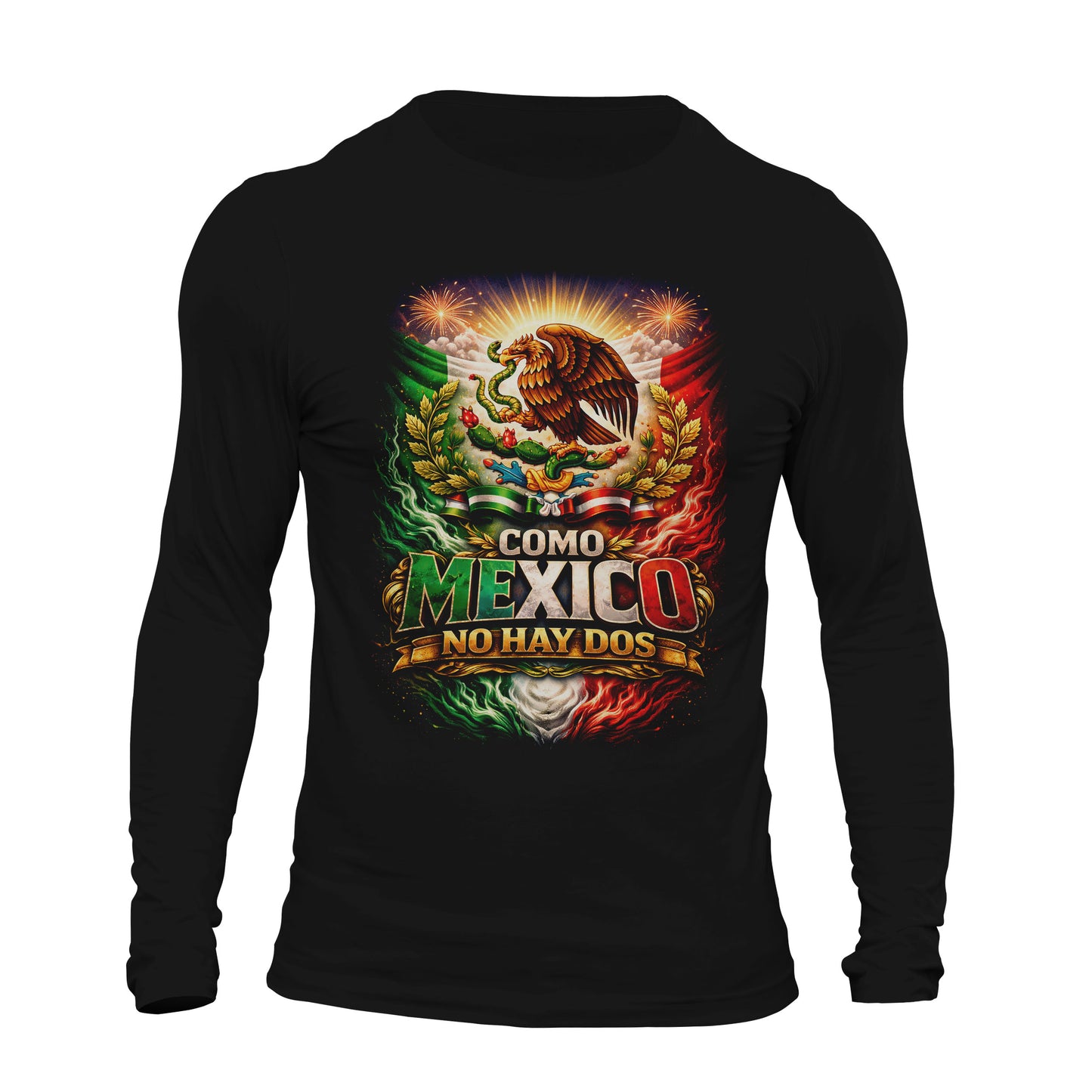 Como Mexico No Hay Dos Mexican Flag Long Sleeve Men's T-Shirt