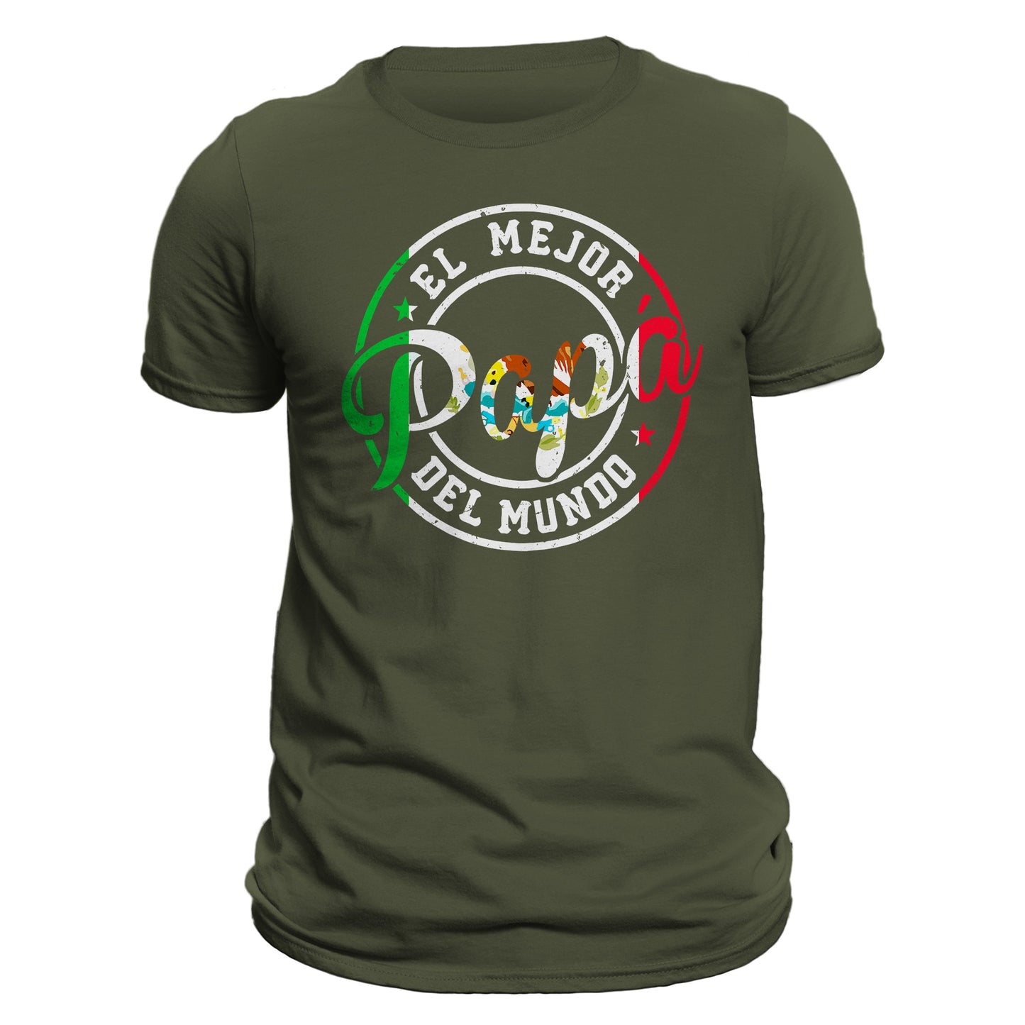 El Mejor Papa Del Mundo Mexican Flag Fathers Day Dia Del Padre T-Shirt