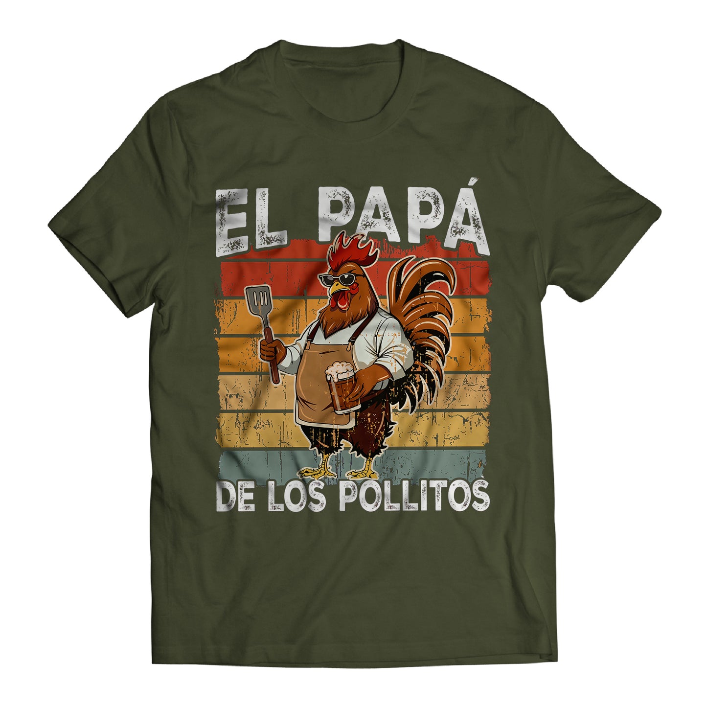 El Papá de los Pollitos T-Shirt – Funny Spanish Rooster BBQ Dad Tee