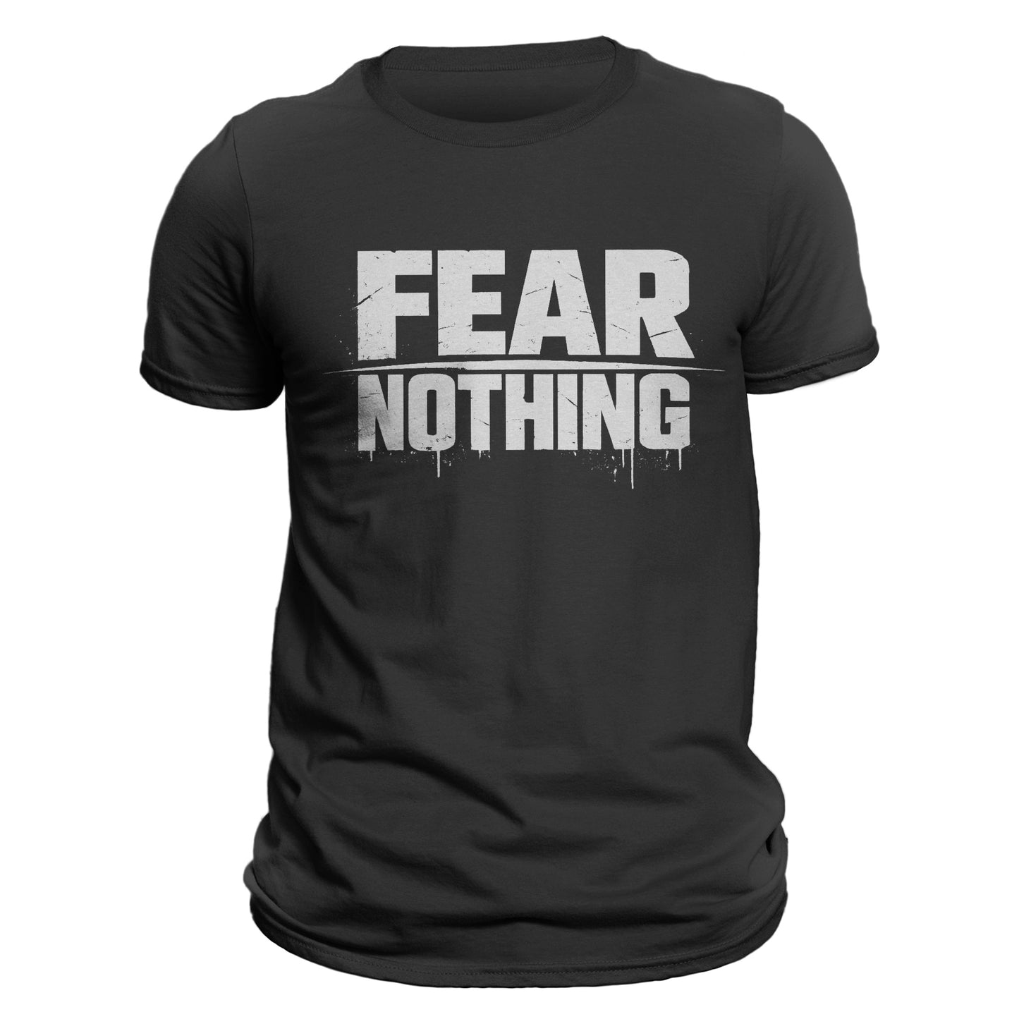 Fear Nothing Shirt, Motivational Streetwear Tee, Bold Distressed Graphic T-Shirt, Urban Grunge Shirt, Masculine Black Tee, Gym Streetwear
