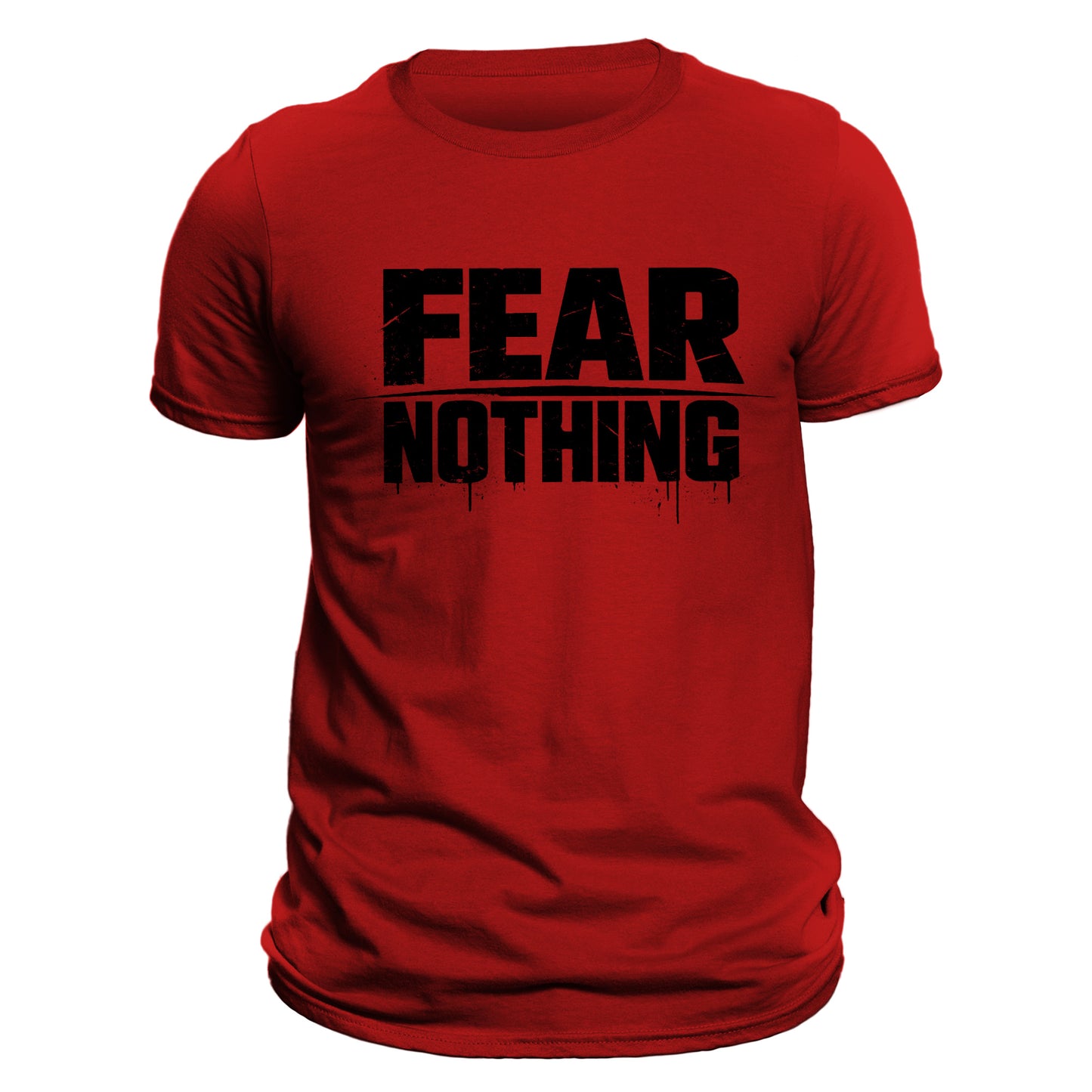 Fear Nothing Shirt, Motivational Streetwear Tee, Bold Distressed Graphic T-Shirt, Urban Grunge Shirt, Masculine Black Tee, Gym Streetwear