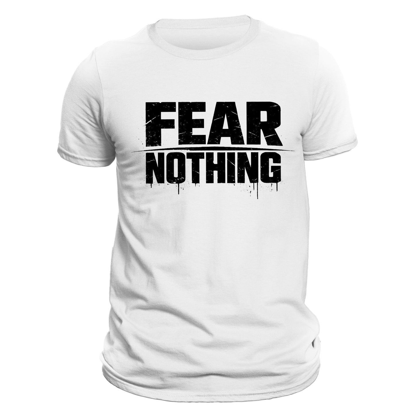 Fear Nothing Shirt, Motivational Streetwear Tee, Bold Distressed Graphic T-Shirt, Urban Grunge Shirt, Masculine Black Tee, Gym Streetwear