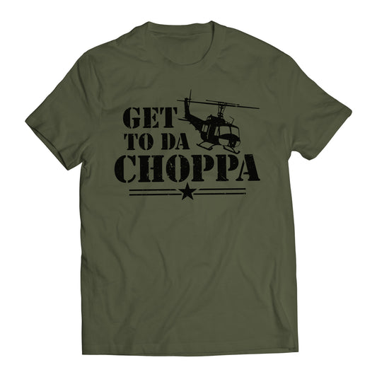 Get to Da Choppa Army Arnold Movie Quote Men's Graphic T-Shirt