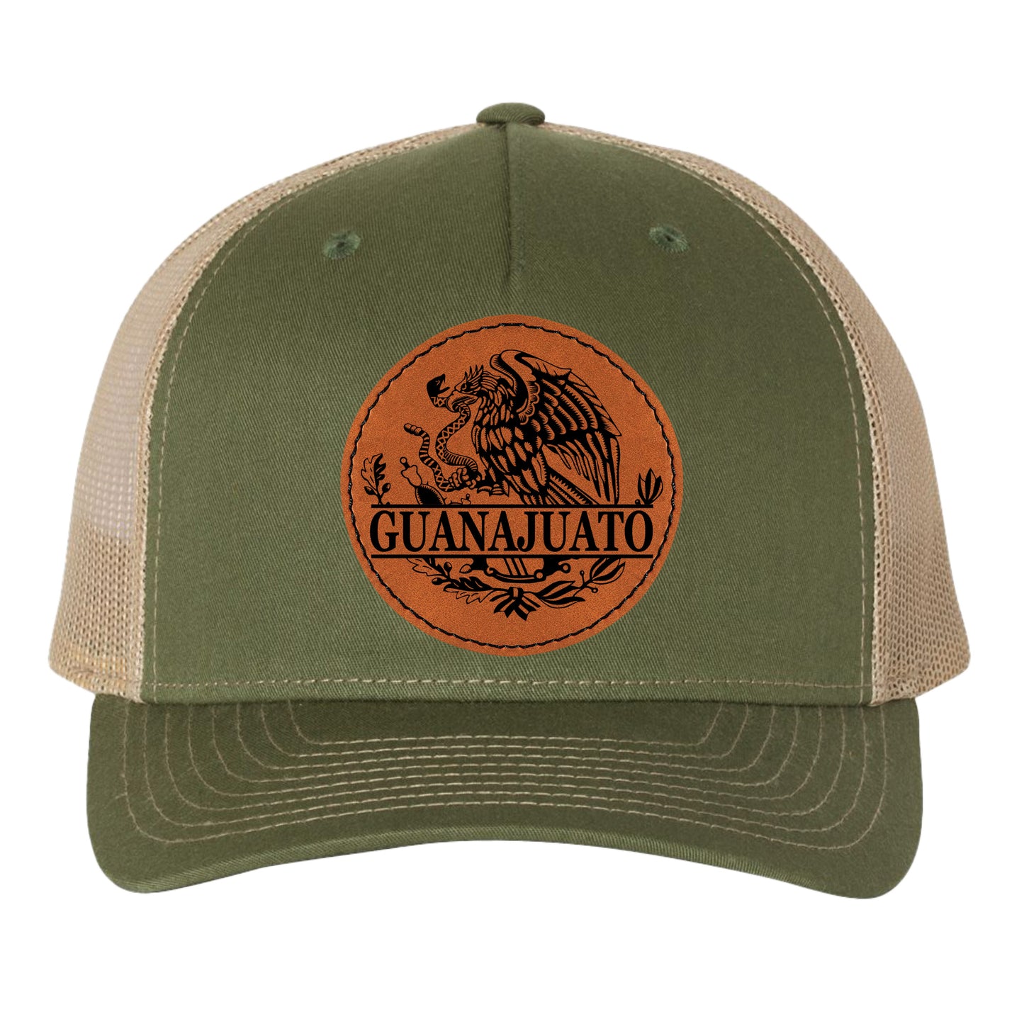Guanajuato Mexico Eagle Leather Patch Style Hat Trucker Hat Baseball Cap Mexican Hat