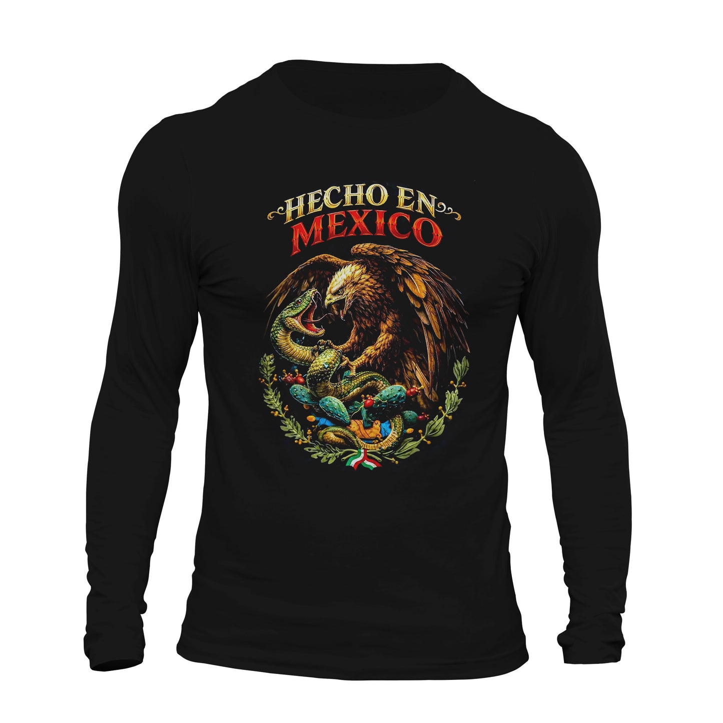 Hecho en Mexico Mexican Flag Long Sleeve Men's T-Shirt