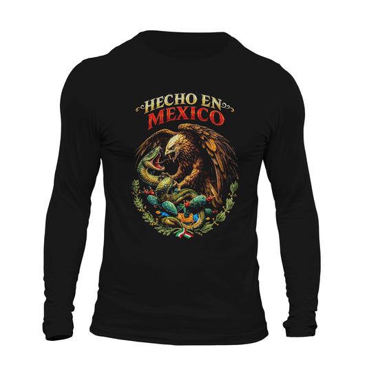 Hecho en Mexico Mexican Flag Long Sleeve Men's T-Shirt