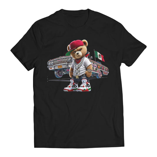 Hip Hop Bear Mexican Flag 64 Impala Inspired Cartoon Men's Graphic Trending T-Shirt