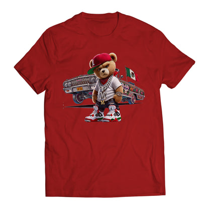 Hip Hop Bear Mexican Flag 64 Impala Inspired Cartoon Men's Graphic Trending T-Shirt
