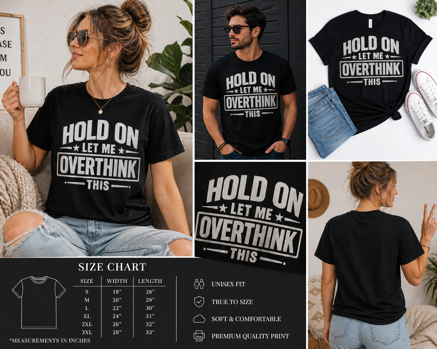 Hold On Let Me Overthink This Shirt, Funny Overthinking Tee, Anxiety Humor Shirt, Introvert Gift, Sarcastic Mental Health T-Shirt, Relatable Graphic Tee