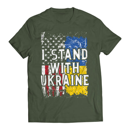 I Stand With Ukraine US Flag V. Zelenskyy Ukrainians Support T-Shirt