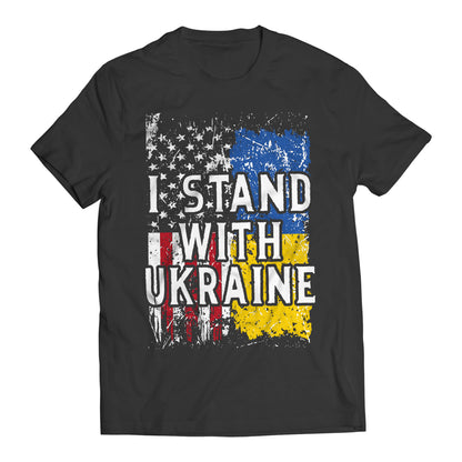 I Stand With Ukraine US Flag V. Zelenskyy Ukrainians Support T-Shirt
