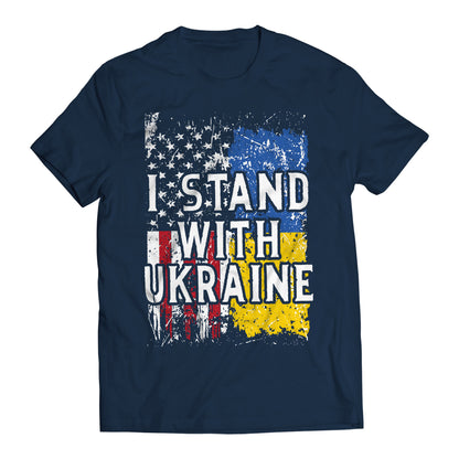 I Stand With Ukraine US Flag V. Zelenskyy Ukrainians Support T-Shirt