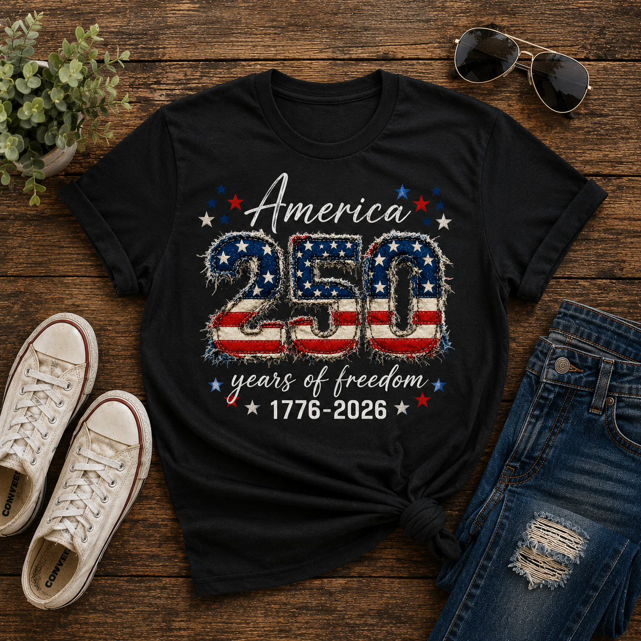 America 250 Years of Freedom Shirt, Patriotic 1776-2026 Tee, USA 250th Anniversary Shirt, Fourth of July Graphic Tee, Patriotic Shirt