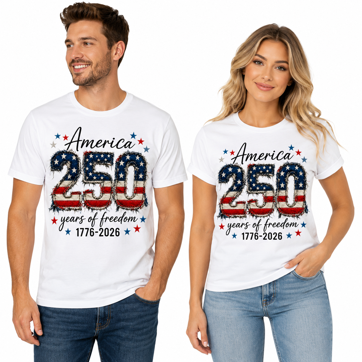 America 250 Years of Freedom Shirt, Patriotic 1776-2026 Tee, USA 250th Anniversary Shirt, Fourth of July Graphic Tee, Patriotic Shirt