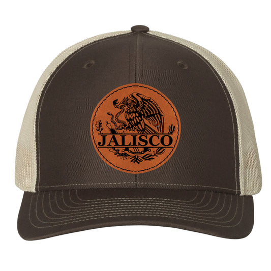 Jalisco Mexico Eagle Leather Patch Style Hat Trucker Hat Baseball Cap Mexican Hat