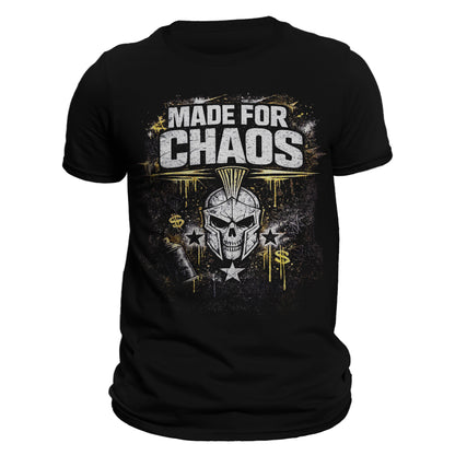 Made For Chaos Shirt, Spartan Skull T-Shirt, Urban Streetwear Tee, Distressed Graphic Tee, Bold Masculine Shirt, Grunge Street Style