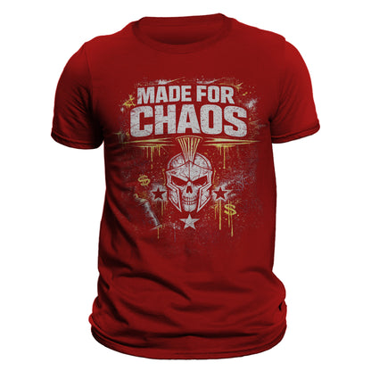 Made For Chaos Shirt, Spartan Skull T-Shirt, Urban Streetwear Tee, Distressed Graphic Tee, Bold Masculine Shirt, Grunge Street Style