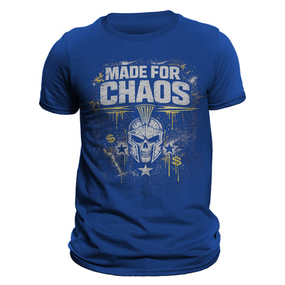 Made For Chaos Shirt, Spartan Skull T-Shirt, Urban Streetwear Tee, Distressed Graphic Tee, Bold Masculine Shirt, Grunge Street Style