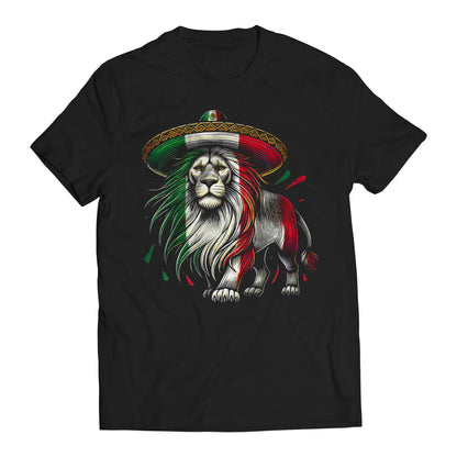 Mexican Flag Lion Proud Mexican Patriotic Men's Graphic T-Shirt