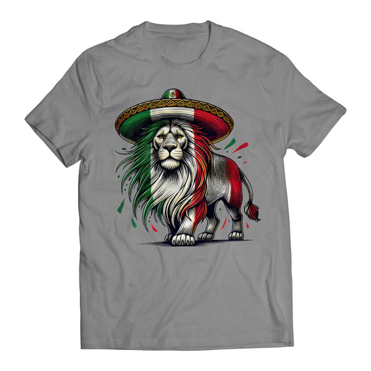 Mexican Flag Lion Proud Mexican Patriotic Men's Graphic T-Shirt