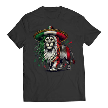 Mexican Flag Lion Proud Mexican Patriotic Men's Graphic T-Shirt
