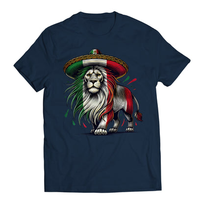 Mexican Flag Lion Proud Mexican Patriotic Men's Graphic T-Shirt