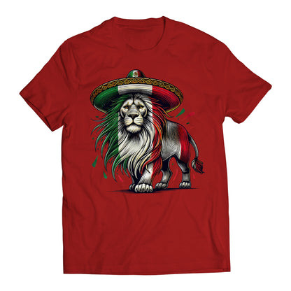 Mexican Flag Lion Proud Mexican Patriotic Men's Graphic T-Shirt