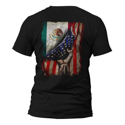 American Mexican Roots Flag Mexican Latino Chicano Pride T-Shirt