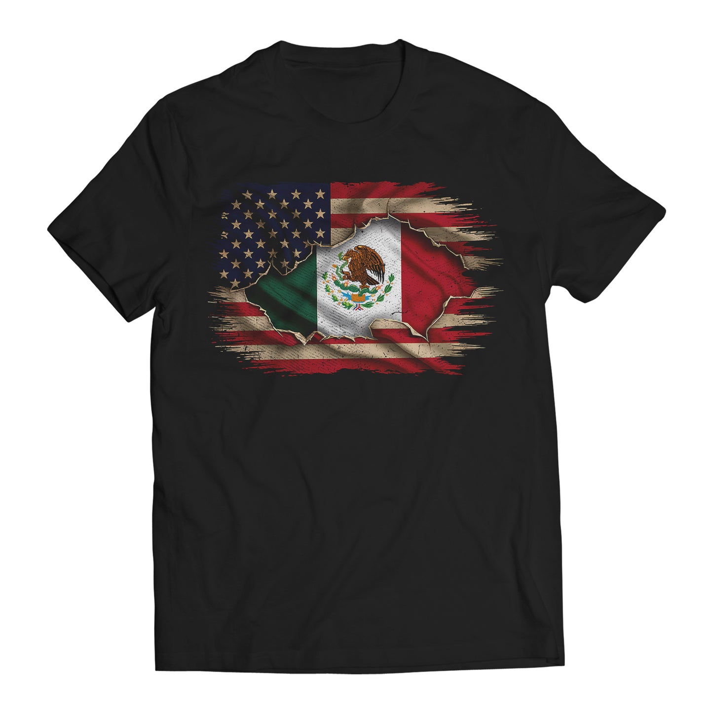 Mexican American Flag Mexican Roots Chicano Pride T-Shirt