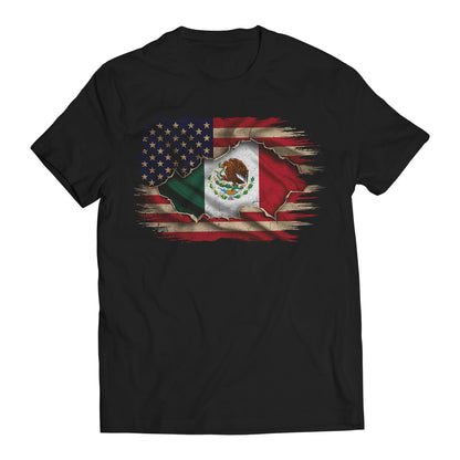 Mexican American Flag Mexican Roots Chicano Pride T-Shirt
