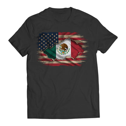 Mexican American Flag Mexican Roots Chicano Pride T-Shirt