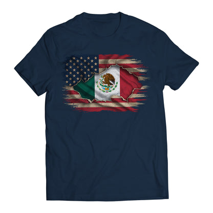 Mexican American Flag Mexican Roots Chicano Pride T-Shirt