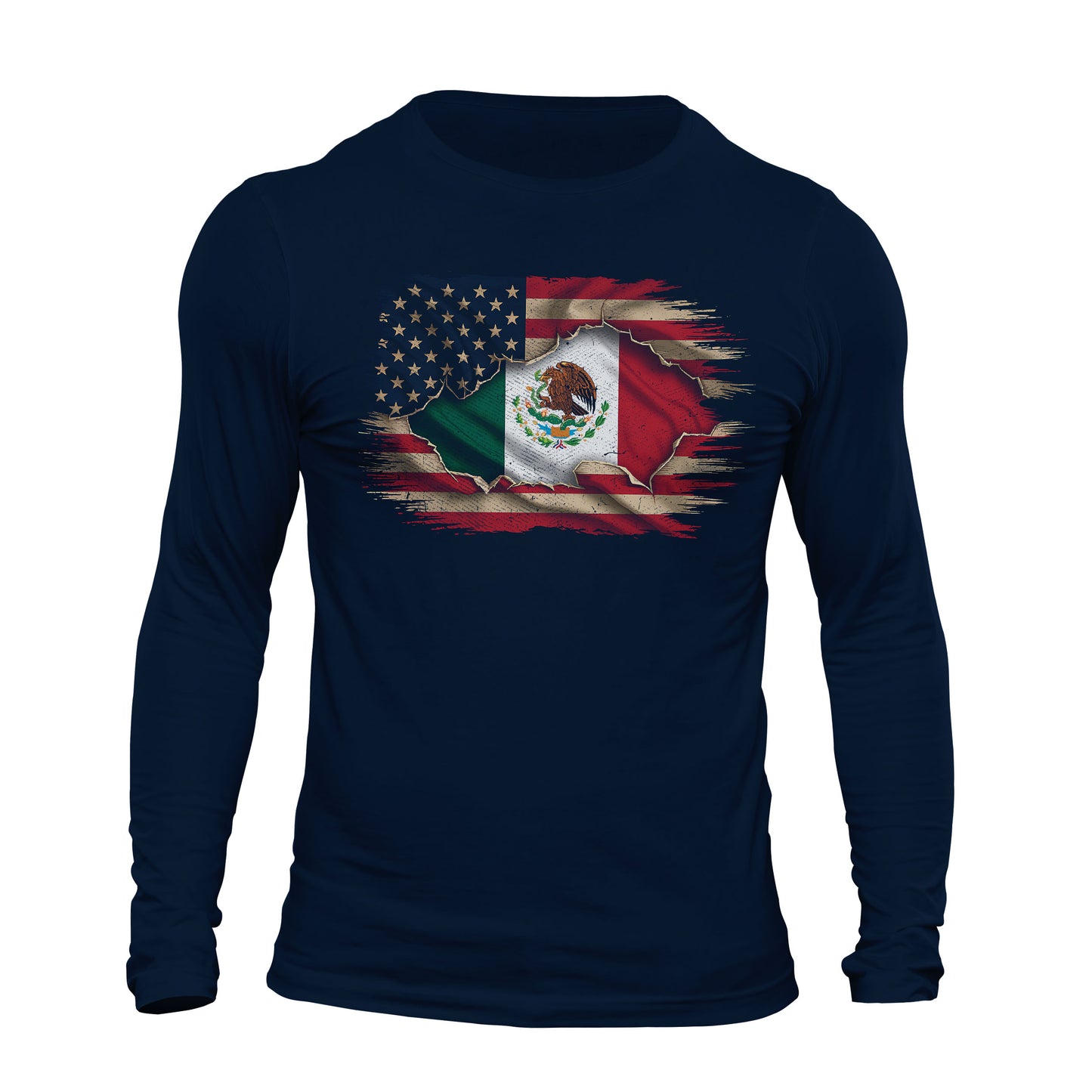 Mexican American Flag Mexican Roots Chicano Pride Long Sleeve T-Shirt